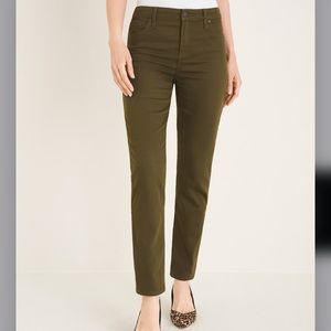 Chico’s So Slimming girlfriend ankle Jeans.